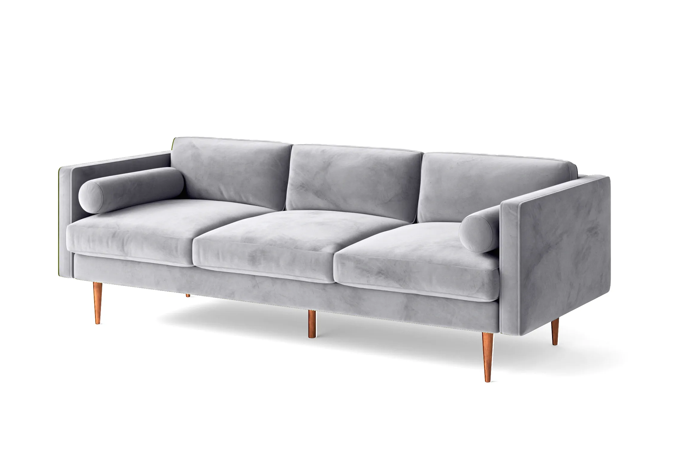 Salerno 3 Seater Sofa Silver Velvet