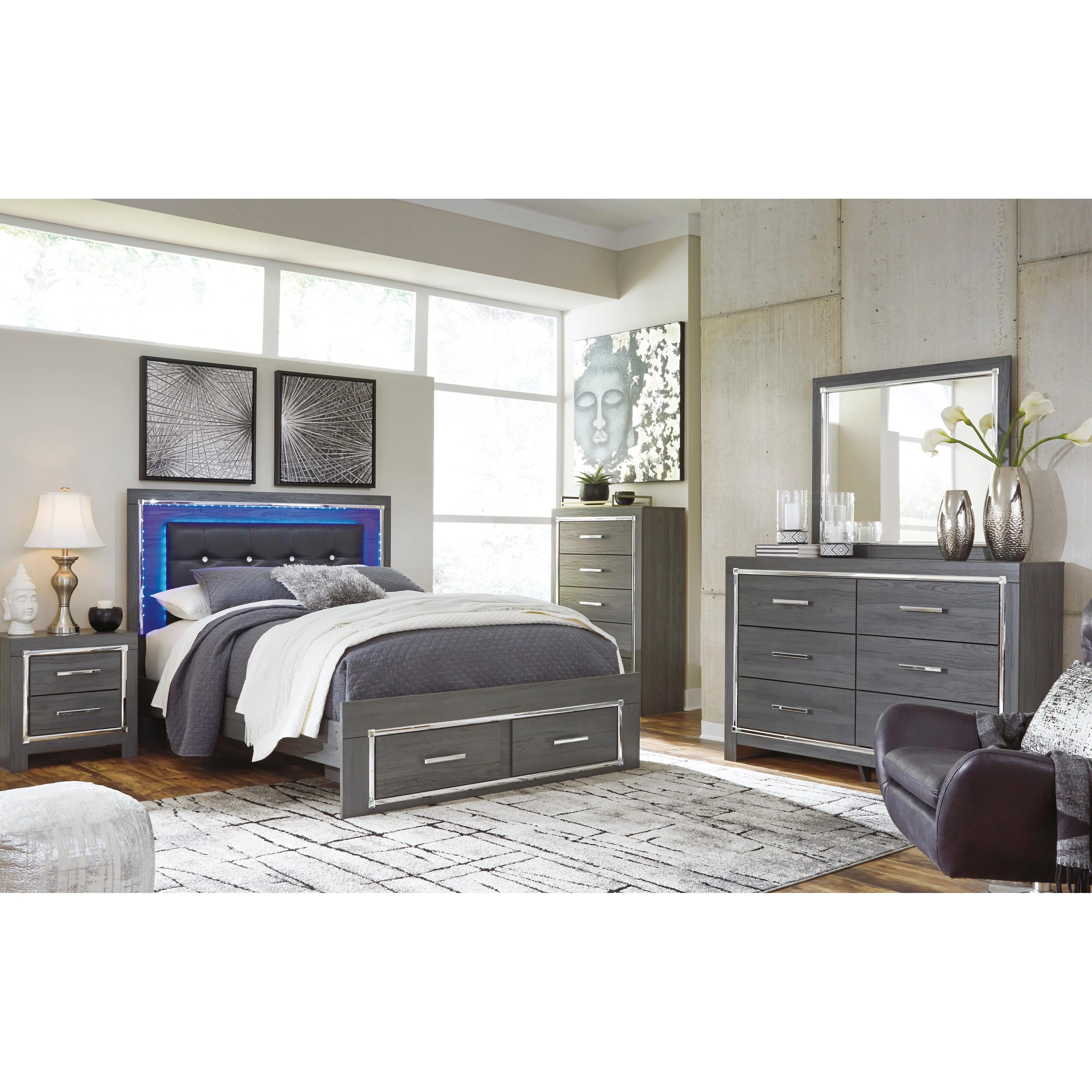 Signature Design by Ashley Lodanna Queen Panel Bed with Storage B214-57/B214-54S/B214-96