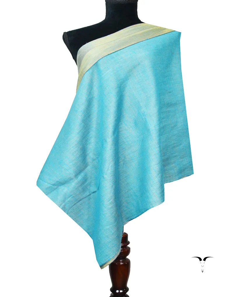 Sky Blue Zari Reversible Pashmina Stole 8031