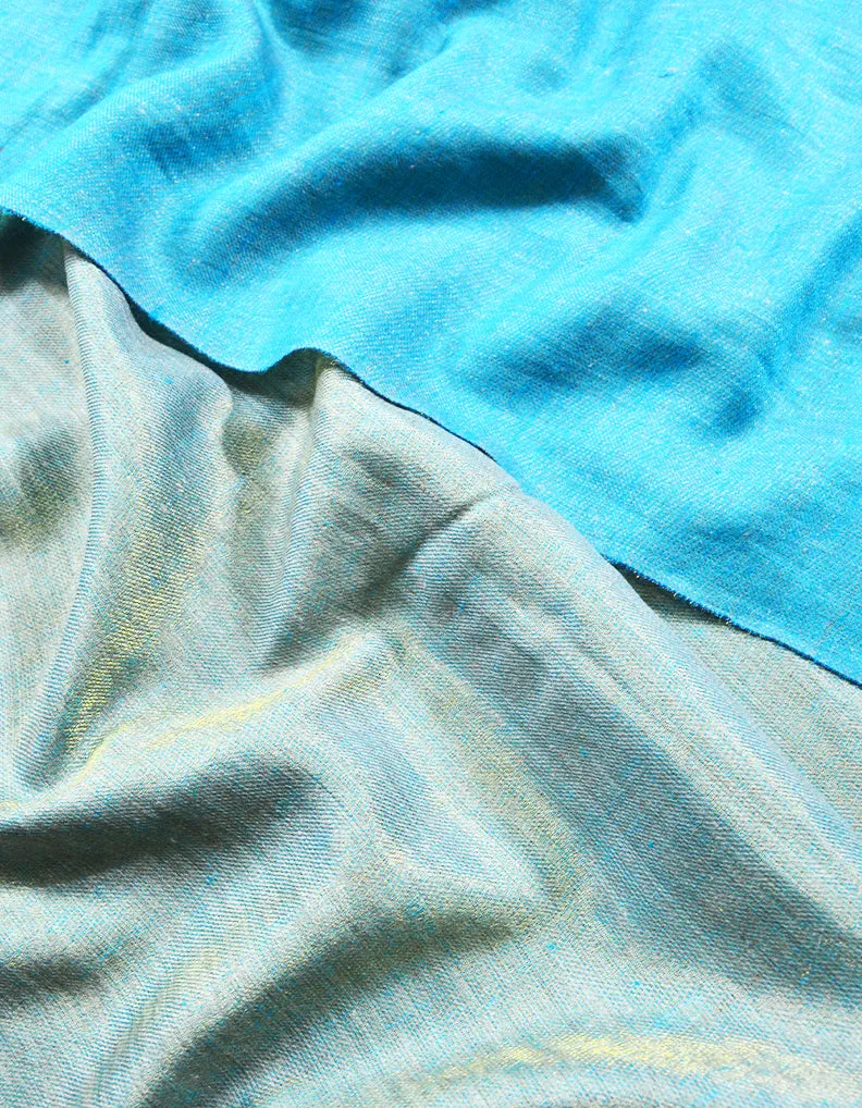 Sky Blue Zari Reversible Pashmina Stole 8031