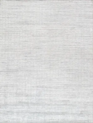 Slate Collection Hand-Loomed Silk & Wool Ivory/Blue Area Rug-12' 0" X 15' 0"