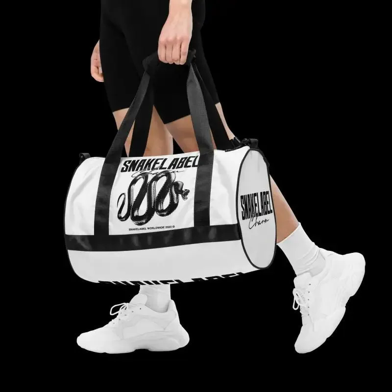 Snake Print Gym Bag - Lightweight 100% Polyester Workout Tote with Water-Resistant Design.