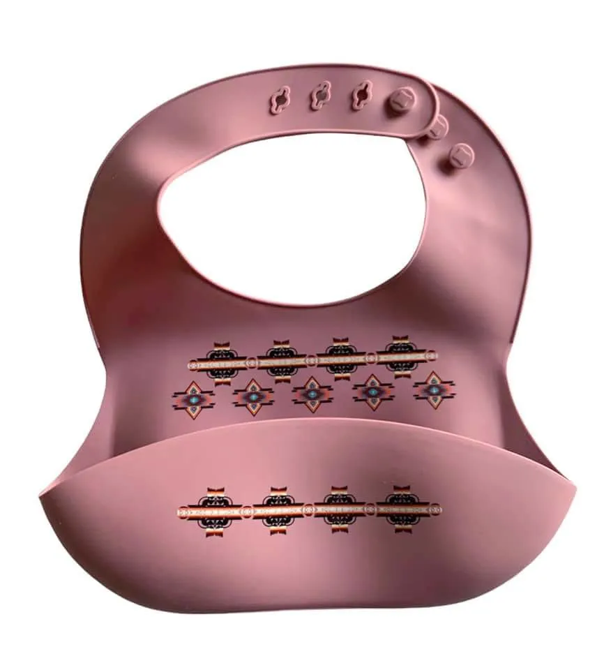 southwest native design Waterproof  Silicon Baby/Toddler Bib