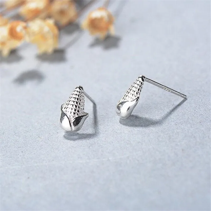 Sterling Silver Corn Earrings, Sweet Corn studs, Sterling Silver, Gifts, Cutest, Summer
