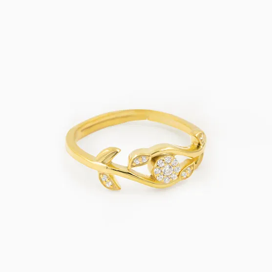 Stunning 925 Silver Leaf Design Ring