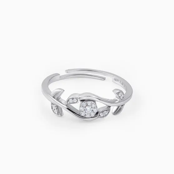 Stunning 925 Silver Leaf Design Ring
