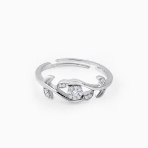 Stunning 925 Silver Leaf Design Ring