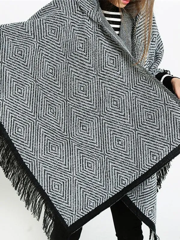 Stunning Asymmetric Tassels With Hat Cape Tops