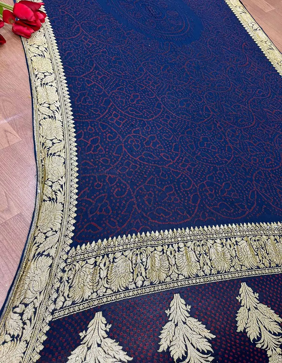 Stunning Blue Bandhani Georgette Dupatta for Elegant Attire