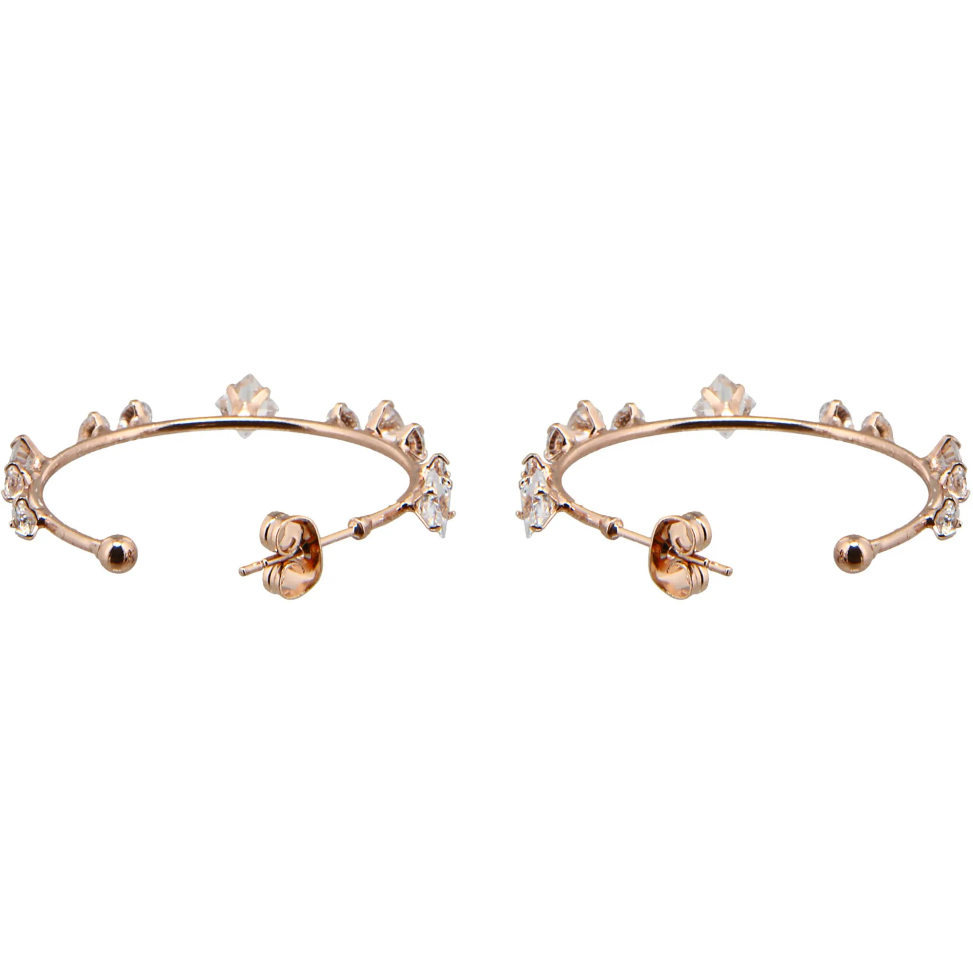 Stunning Crystal in1.25" Cubic Zirconia Hoop Earrings