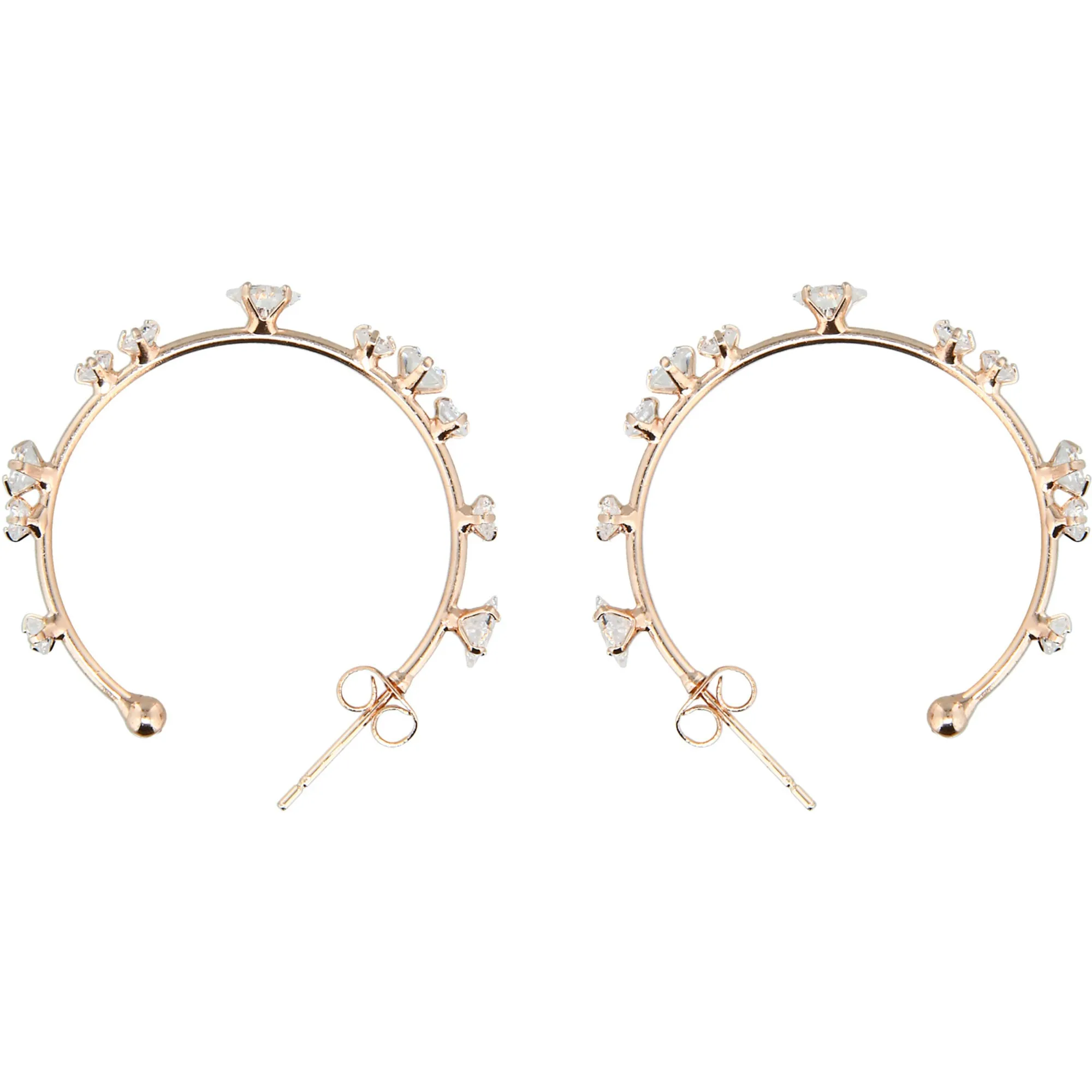 Stunning Crystal in1.25" Cubic Zirconia Hoop Earrings