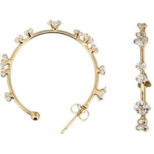 Stunning Crystal in1.25" Cubic Zirconia Hoop Earrings