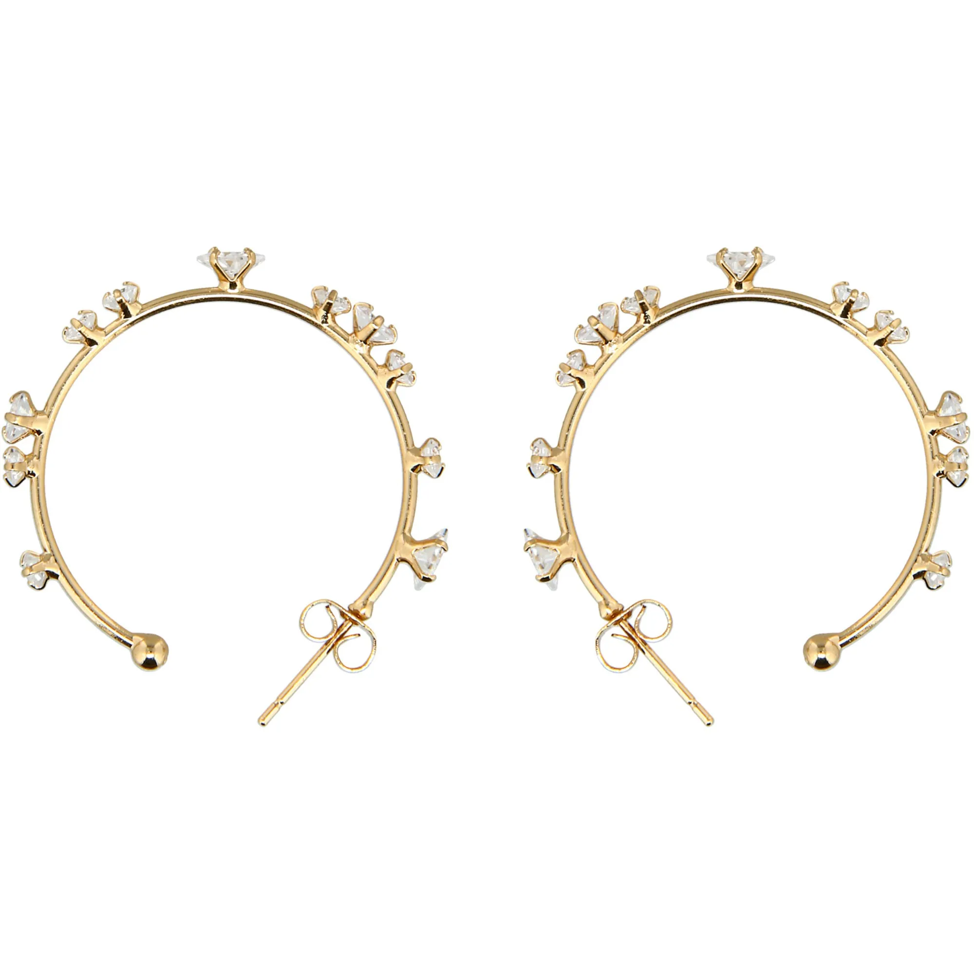Stunning Crystal in1.25" Cubic Zirconia Hoop Earrings