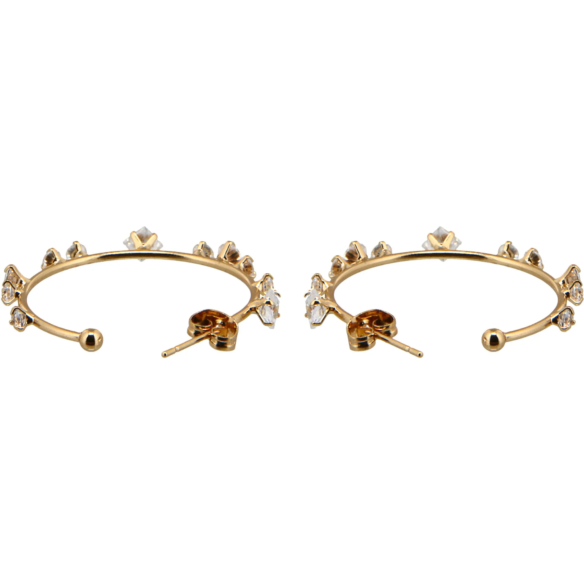 Stunning Crystal in1.25" Cubic Zirconia Hoop Earrings