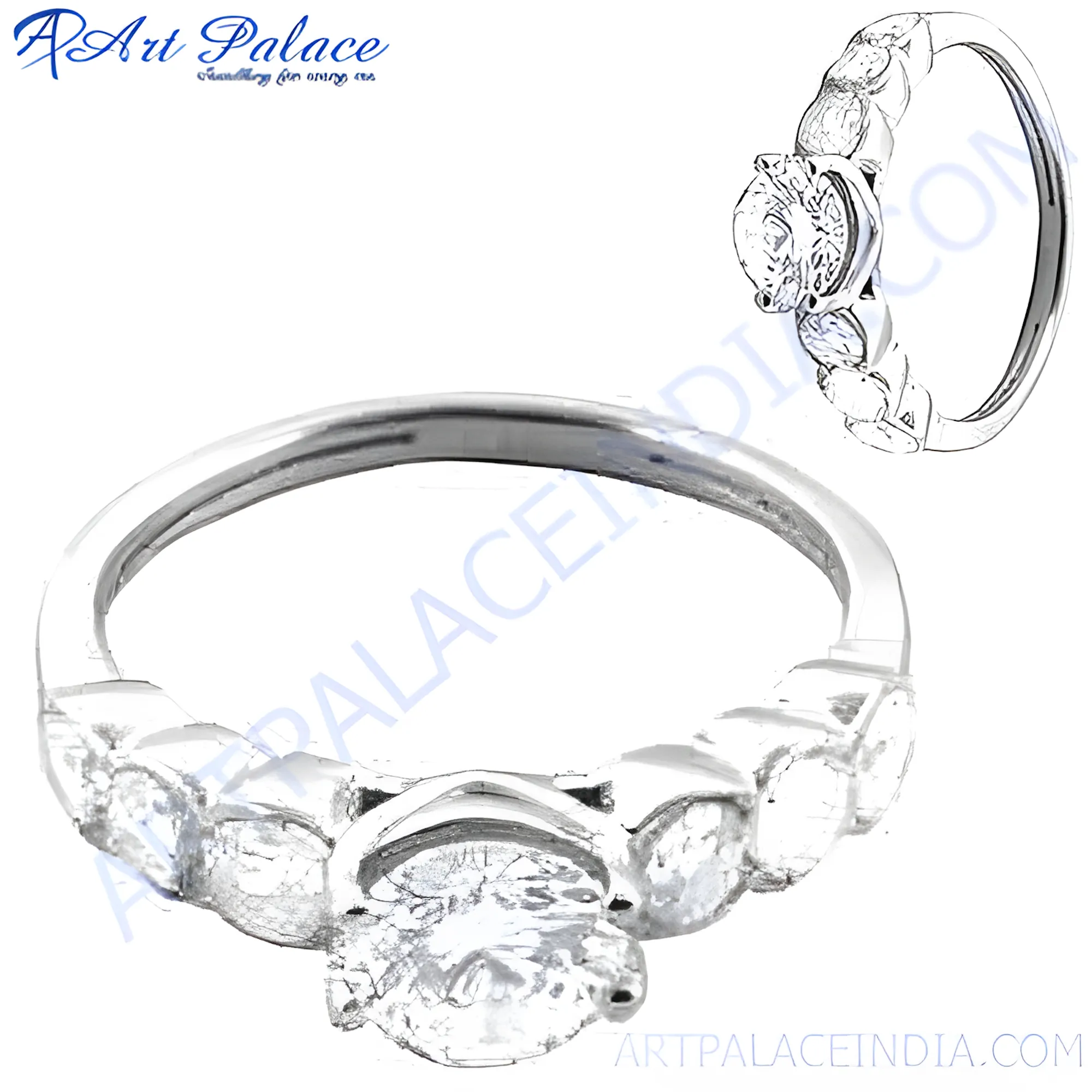 Stunning CZ Jewellery Gemstone Silver Ring - Shop Now