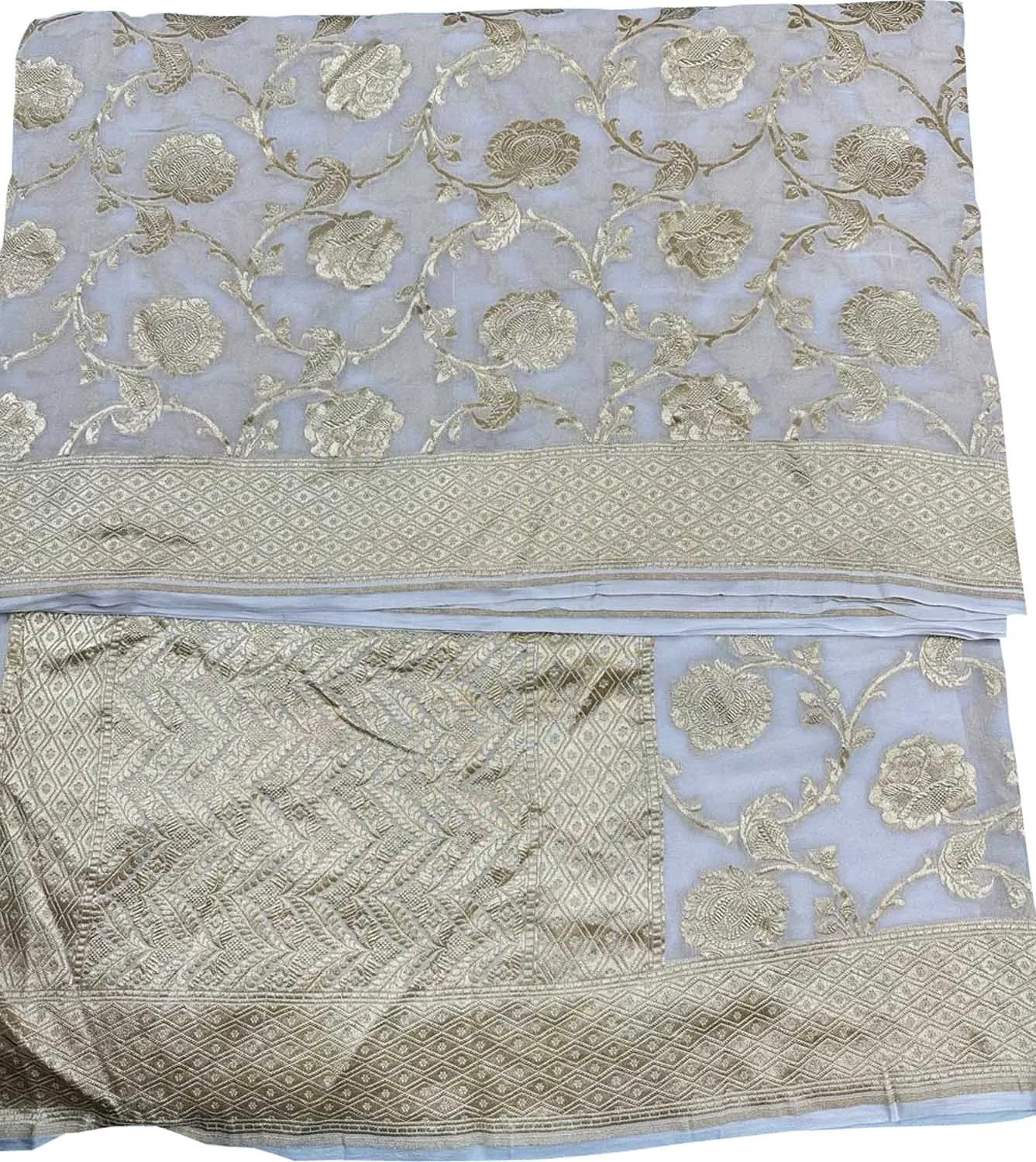 Stunning Dyeable Handloom Banarasi Georgette Saree