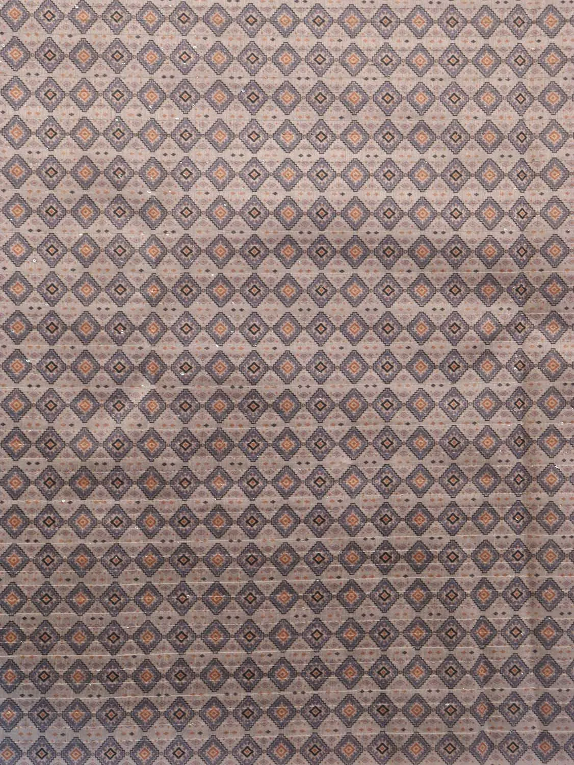 Stunning Grey Tussar Silk Fabric - Digital Print (1 Mtr)
