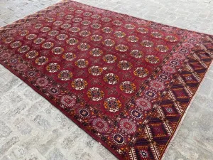 Stunning Hand Knotted Turkoman Tekke Rug - 6.9' x 10.9'
