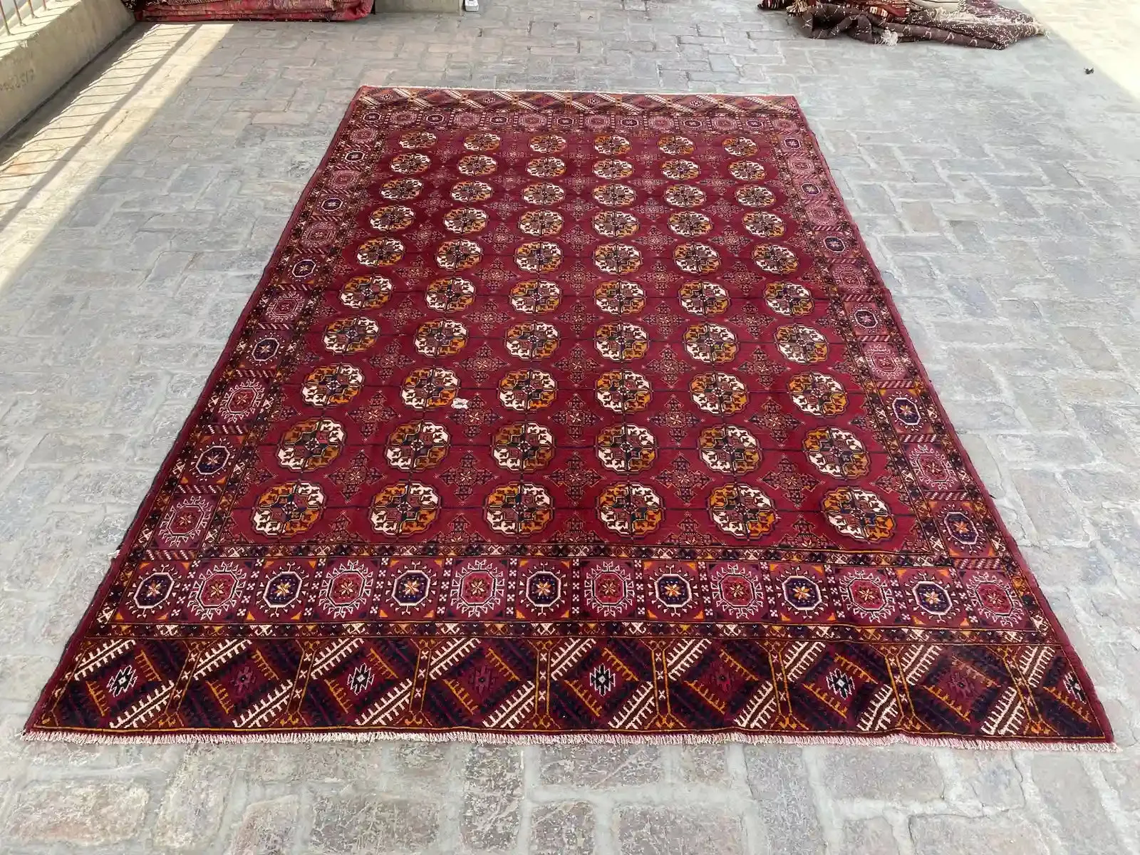 Stunning Hand Knotted Turkoman Tekke Rug - 6.9' x 10.9'