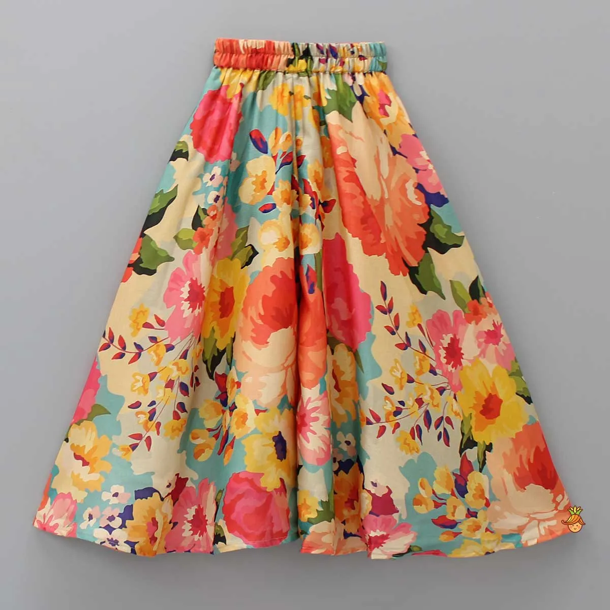 Stunning Lace Work Top With Printed Palazzo