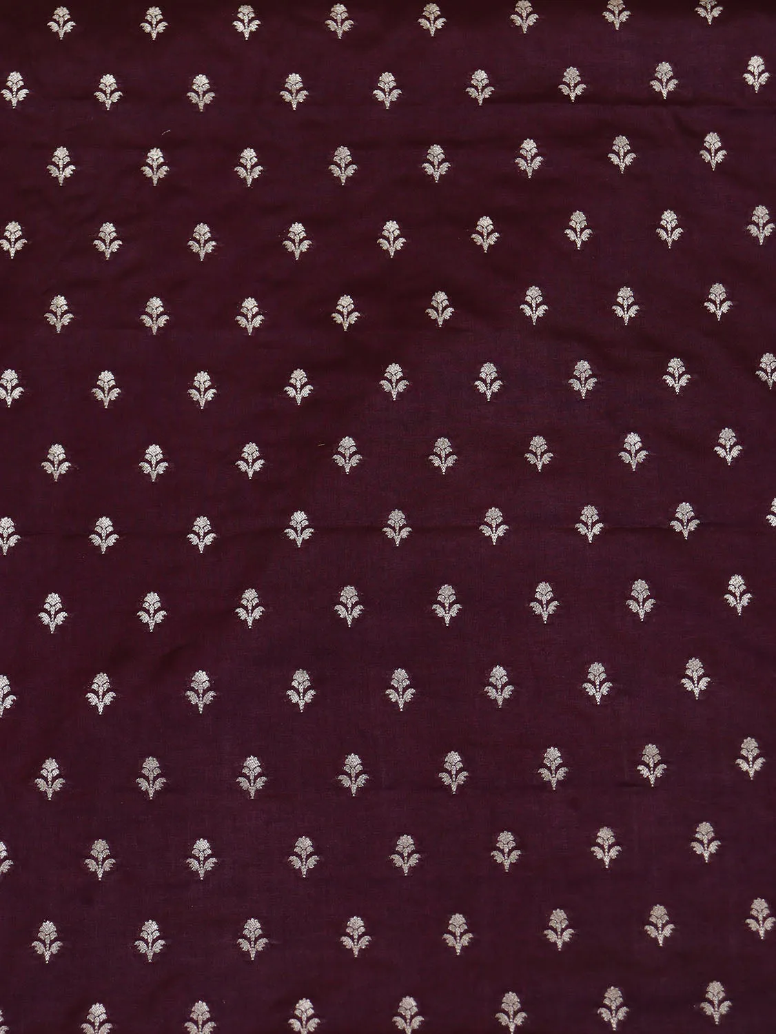 Stunning Maroon Banarasi Silk Fabric - 1 Mtr Length