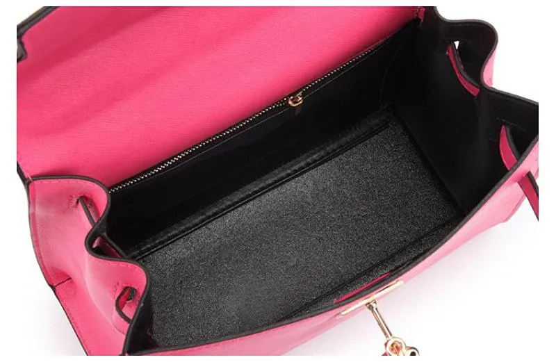 Stunning Padlock Birkin Inspired With Scarf - Black