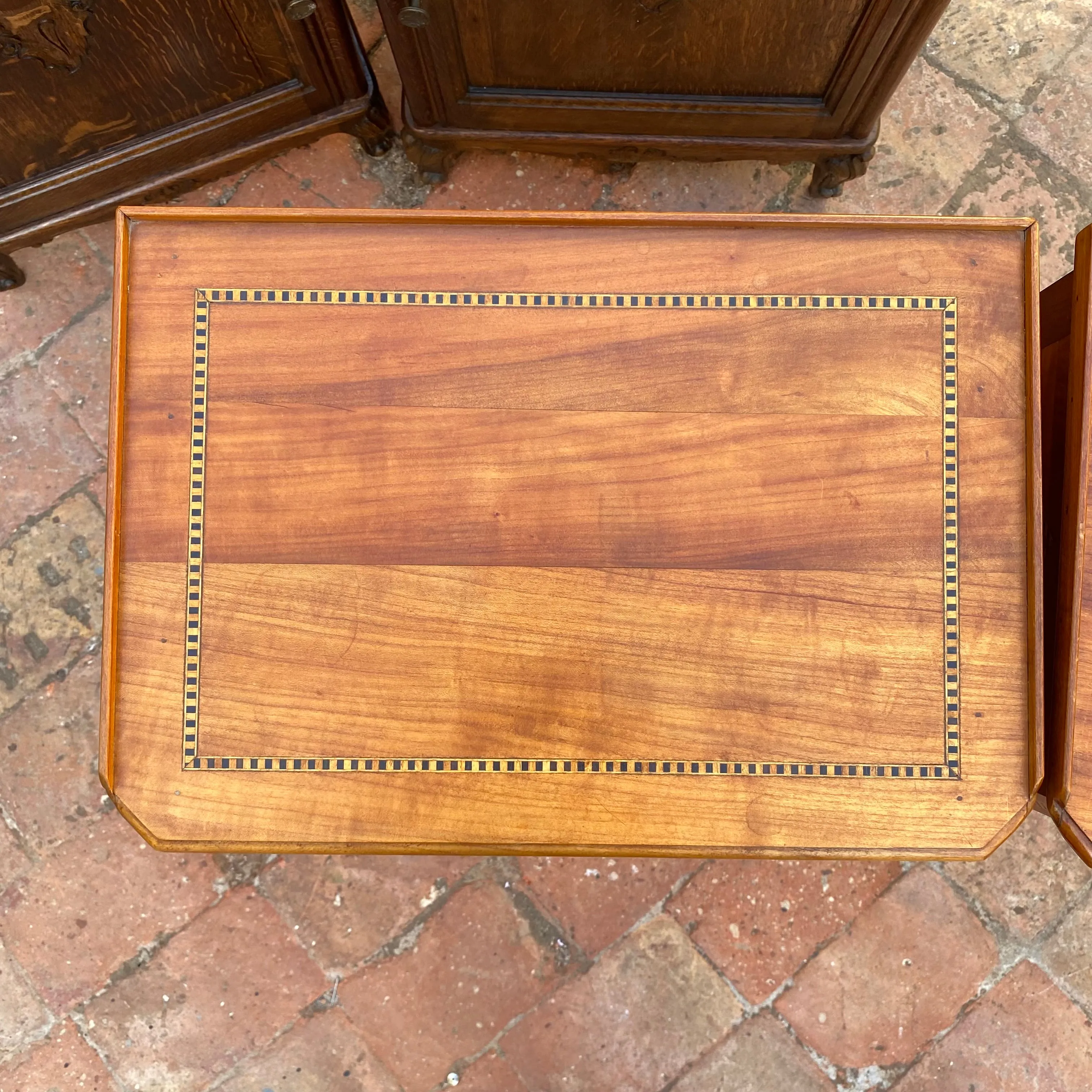 Stunning Pair of Antique Cherry Wood Bedside Pedestals - SOLD