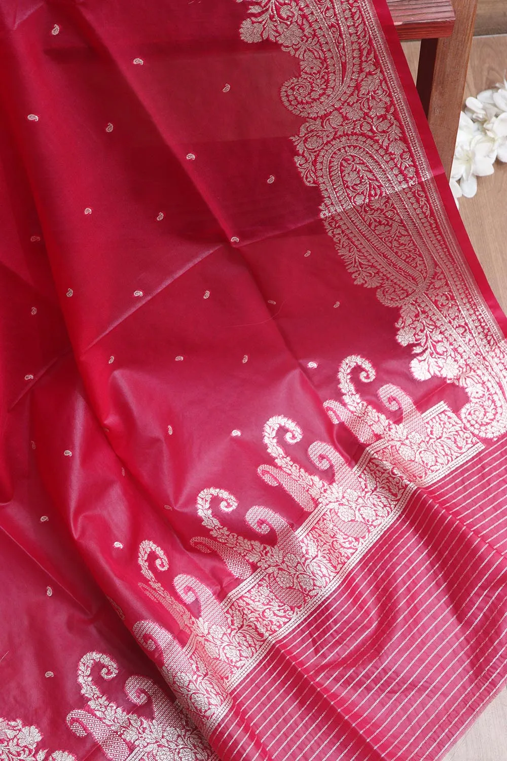 Stunning Pink Banarasi Organza Silk Dupatta