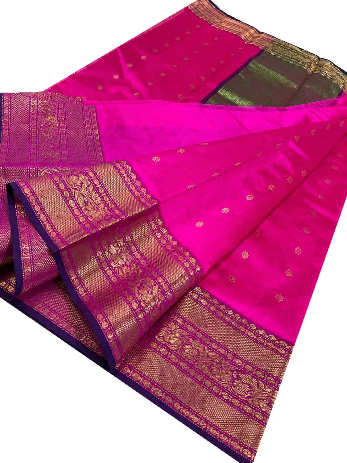 Stunning Pink Chanderi Handloom Silk Saree