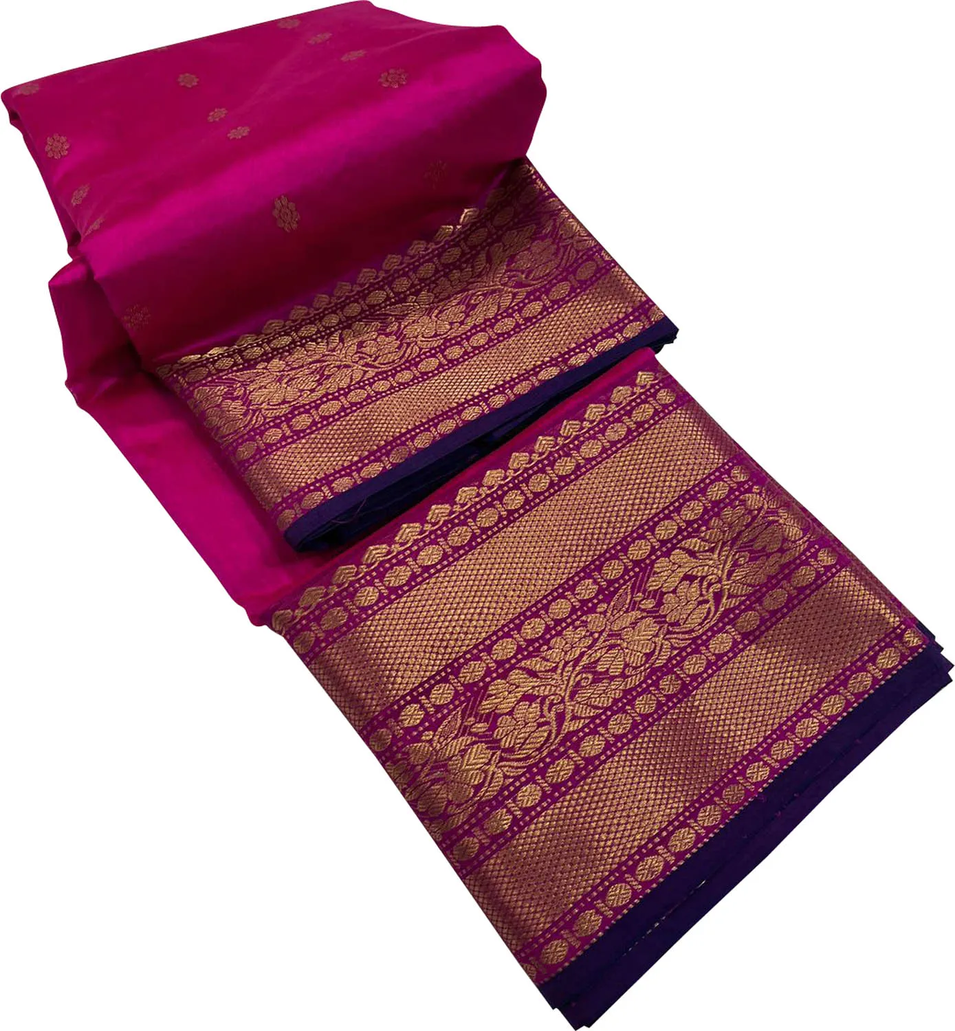 Stunning Pink Chanderi Handloom Silk Saree
