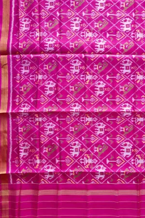 Stunning Pink Patola Handloom Silk Dupatta