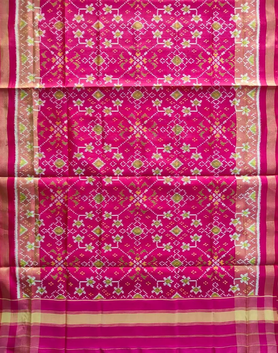Stunning Pink Patola Silk Dupatta - Handloom Beauty