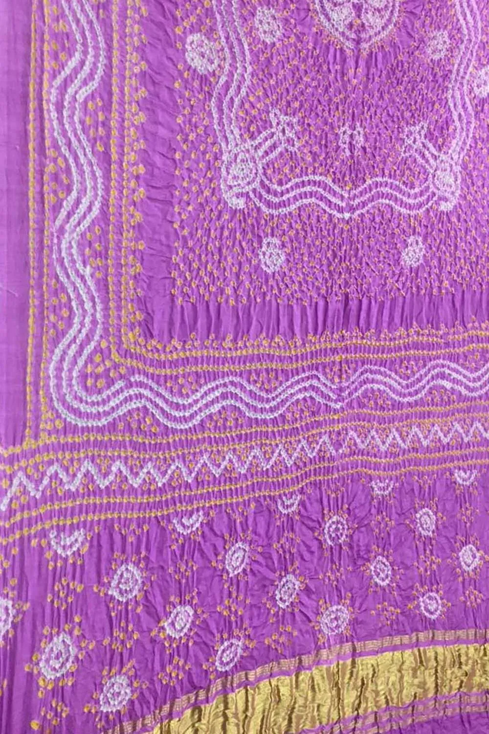 Stunning Purple Bandhani Gajji Silk Dupatta