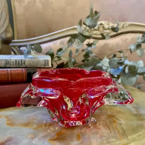 Stunning Red Murano Dish