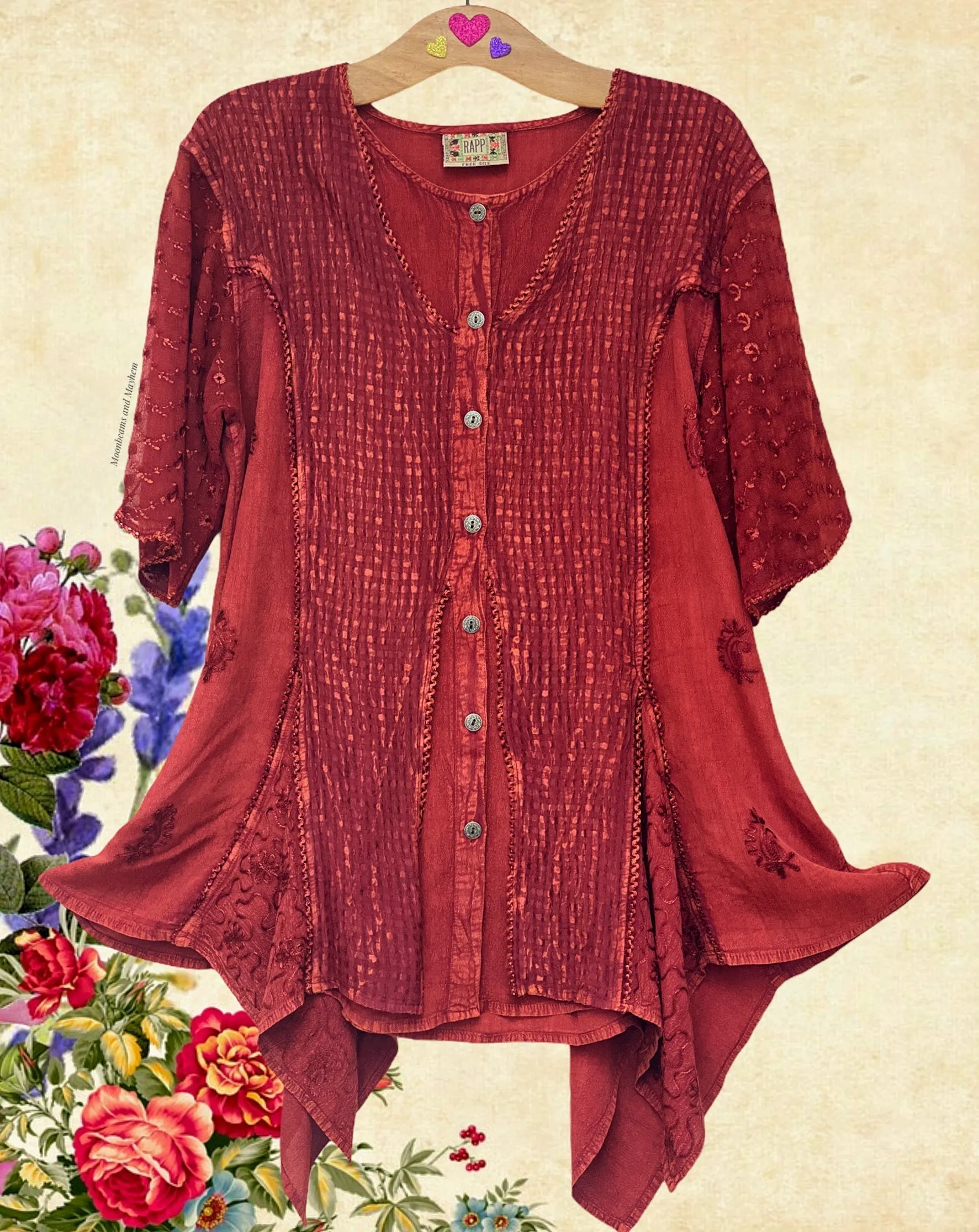 STUNNING RUST KAYSHA BLOUSE / SHIRT XL