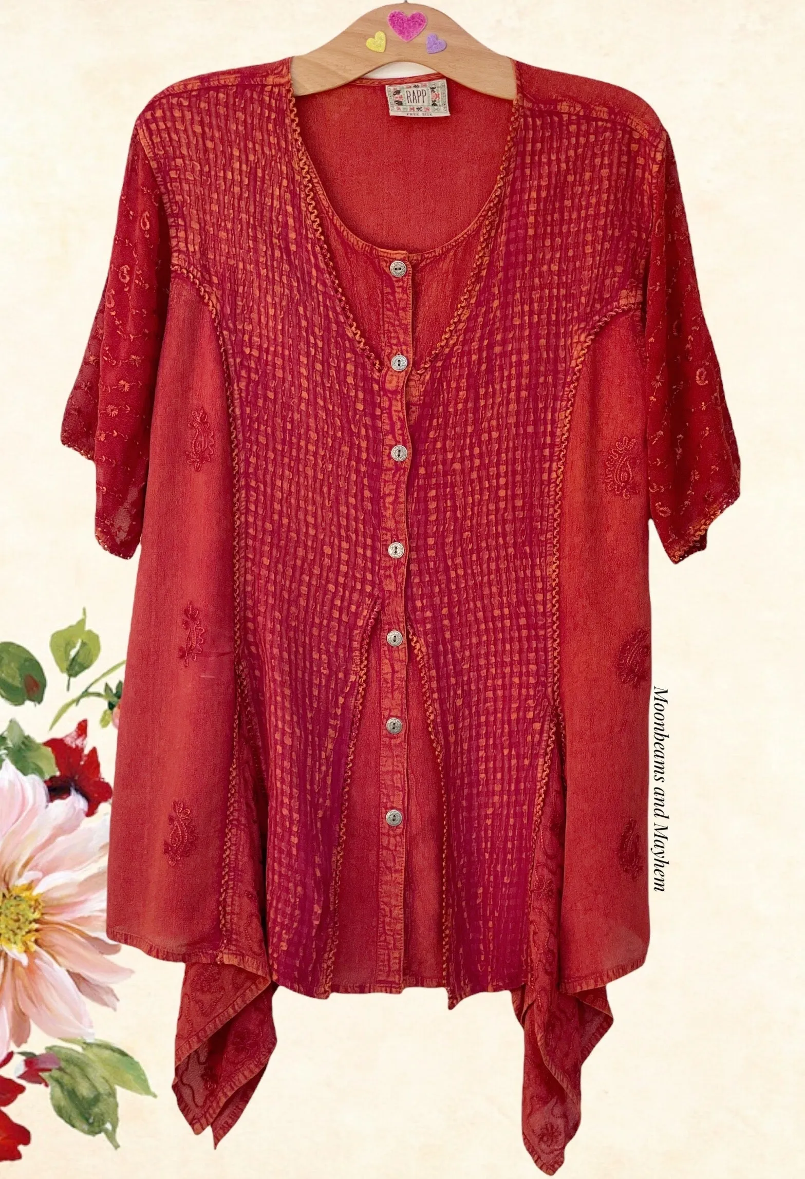 STUNNING RUST KAYSHA BLOUSE / SHIRT XL