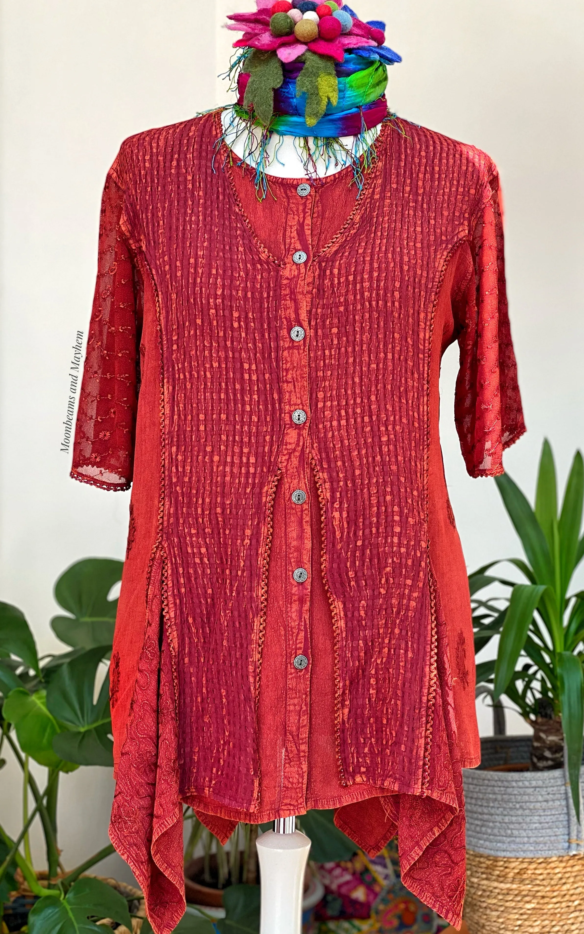 STUNNING RUST KAYSHA BLOUSE / SHIRT XL