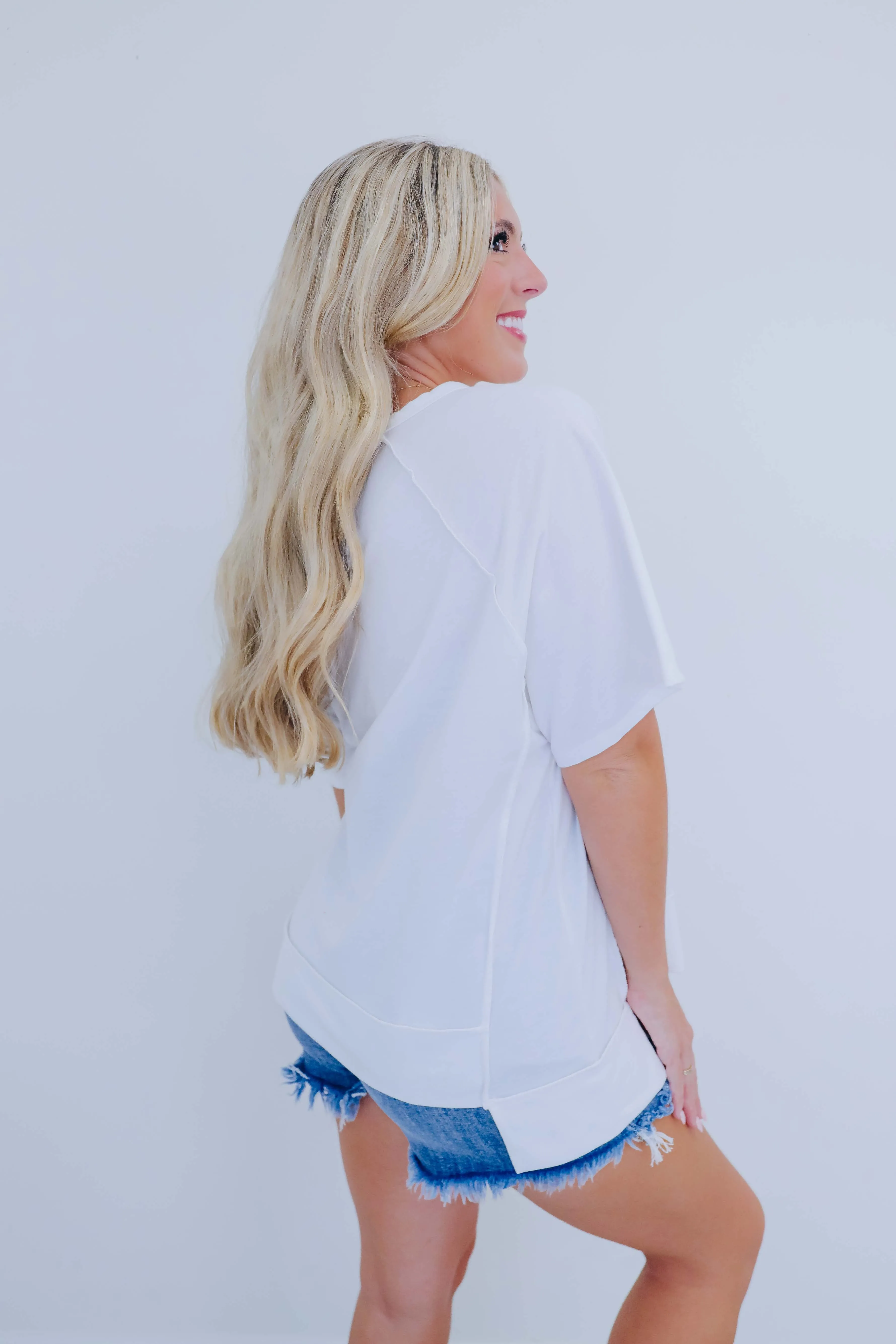 Stunning Sequin Star Patch Oversized Top - 2 Colors