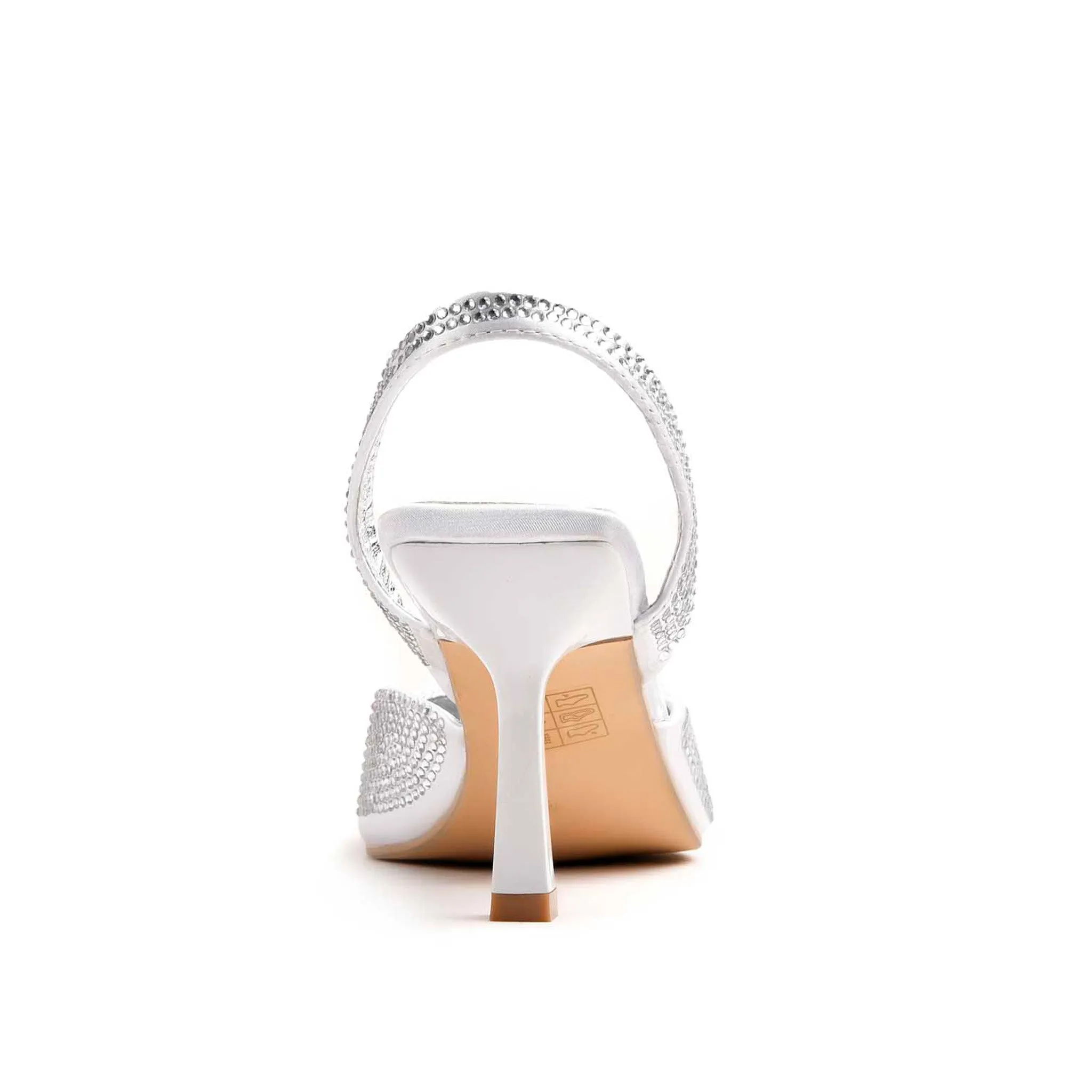 Stunning Silver Rhinestone Slingback Heels | 467M-S