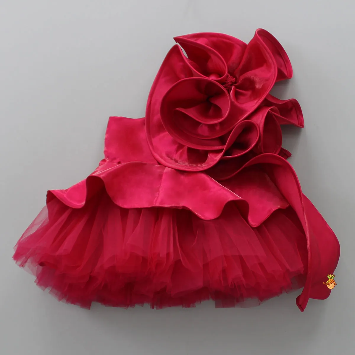 Stunning Swirl Ruffled One Shoulder Layered Dress