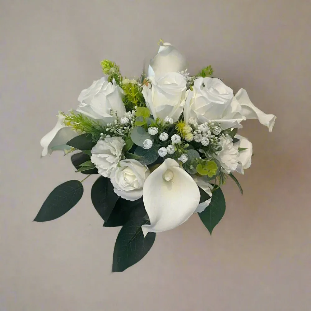 Stunning White Silk Funeral Tribute