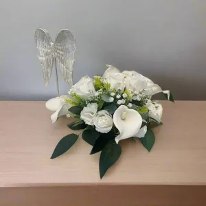 Stunning White Silk Funeral Tribute