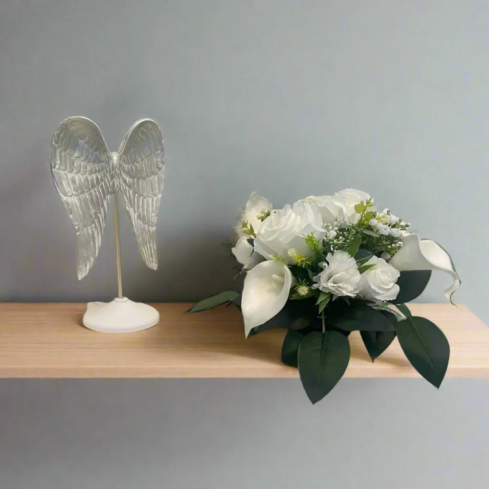 Stunning White Silk Funeral Tribute
