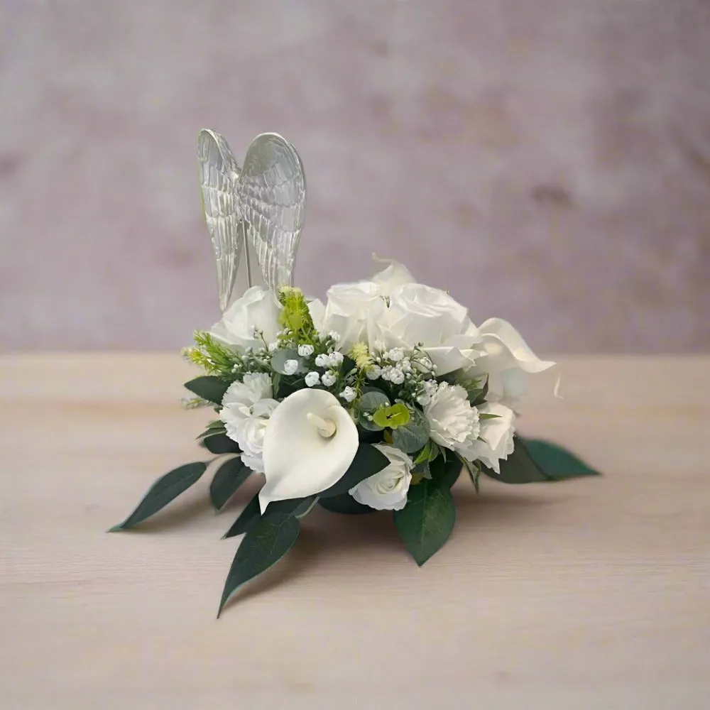 Stunning White Silk Funeral Tribute