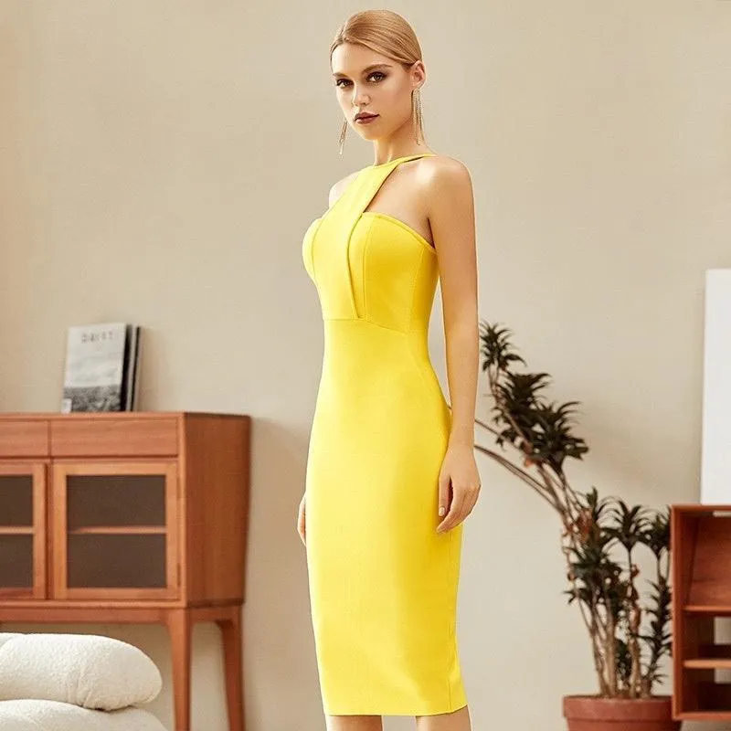 Stunning Yellow Midi Dress