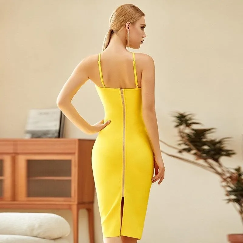 Stunning Yellow Midi Dress