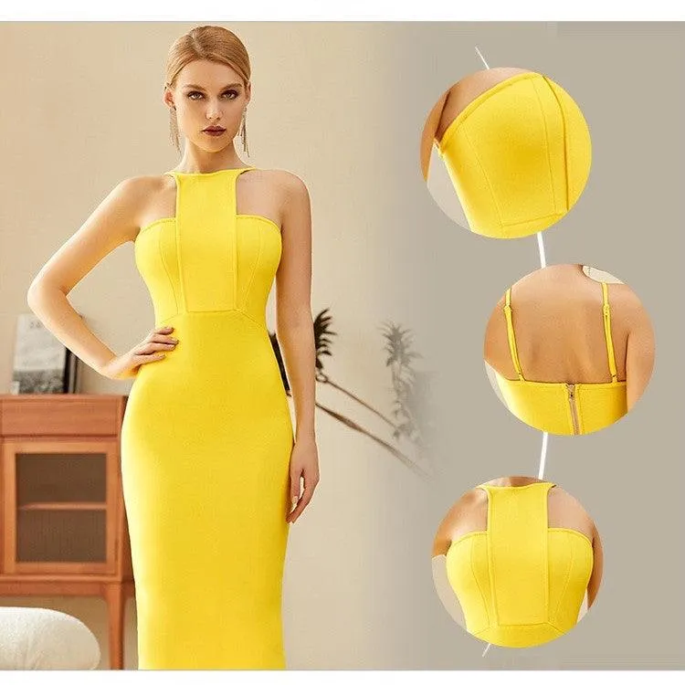 Stunning Yellow Midi Dress