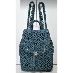 Stylish Blue Wool Handbag For Women