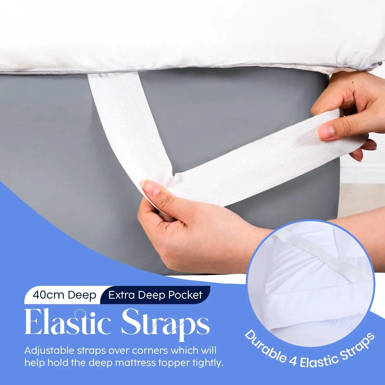 Super King Mattress Topper 10CM Extra Thick with 1000GSM Filling Fiber | 180 cm x 200