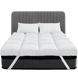 Super King Mattress Topper 10CM Extra Thick with 1000GSM Filling Fiber | 180 cm x 200